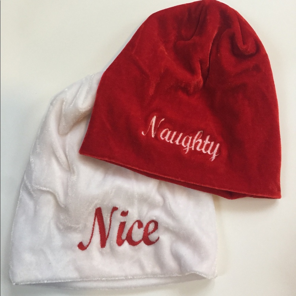 Holiday Naughty or Nice Infant Cap Set, NWOT